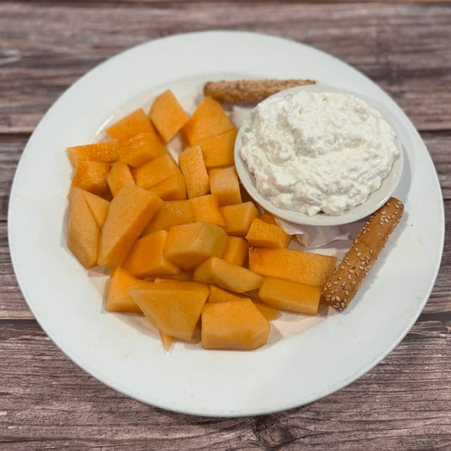 Melon with Cottage Cheese.