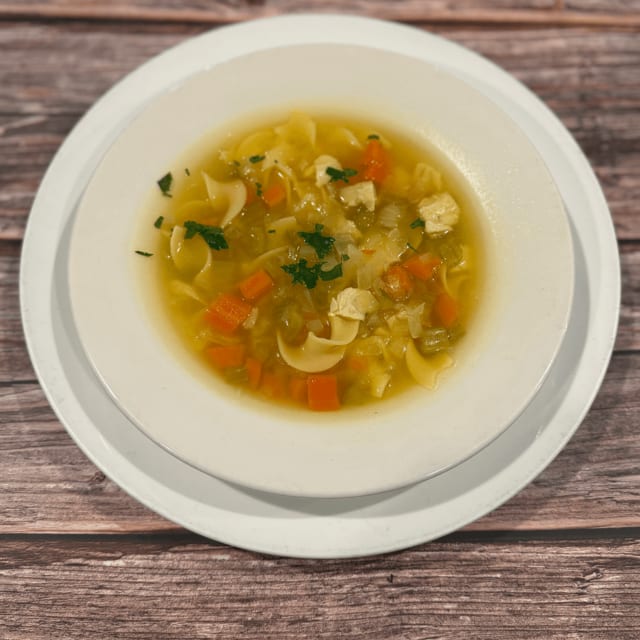 Soup of the Day or Chicken Noodle Soup.
